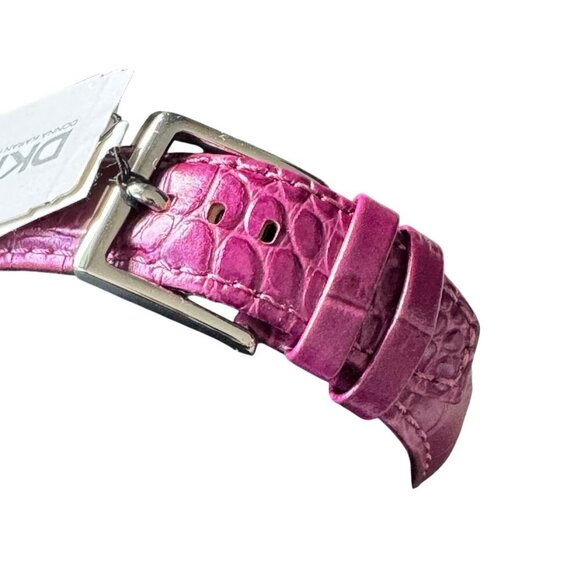 DKNY NY.8072 Stainless Steel Quartz Analog Women's Watch croc leather band NEW - Picture 4 of 11